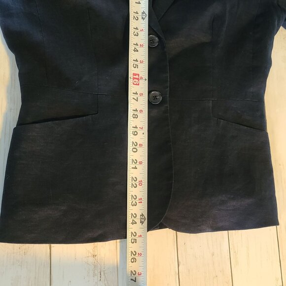 Banana Republic Navy Blue Linen Lightweight Blazer Jacket Career Casual Women 6 - Picture 7 of 10